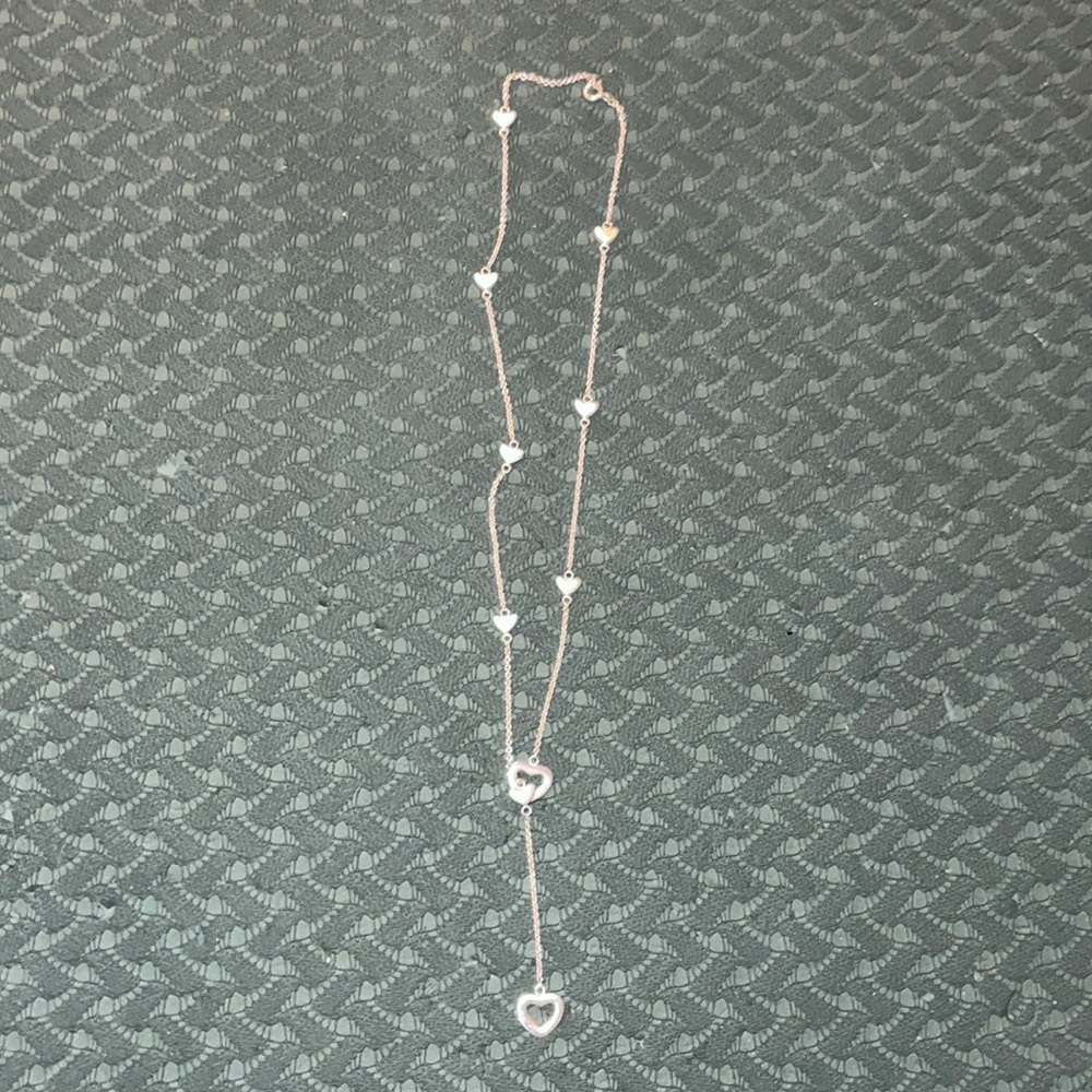 Tiffany & Co Sterling Silver Heart Link Lariat Necklace